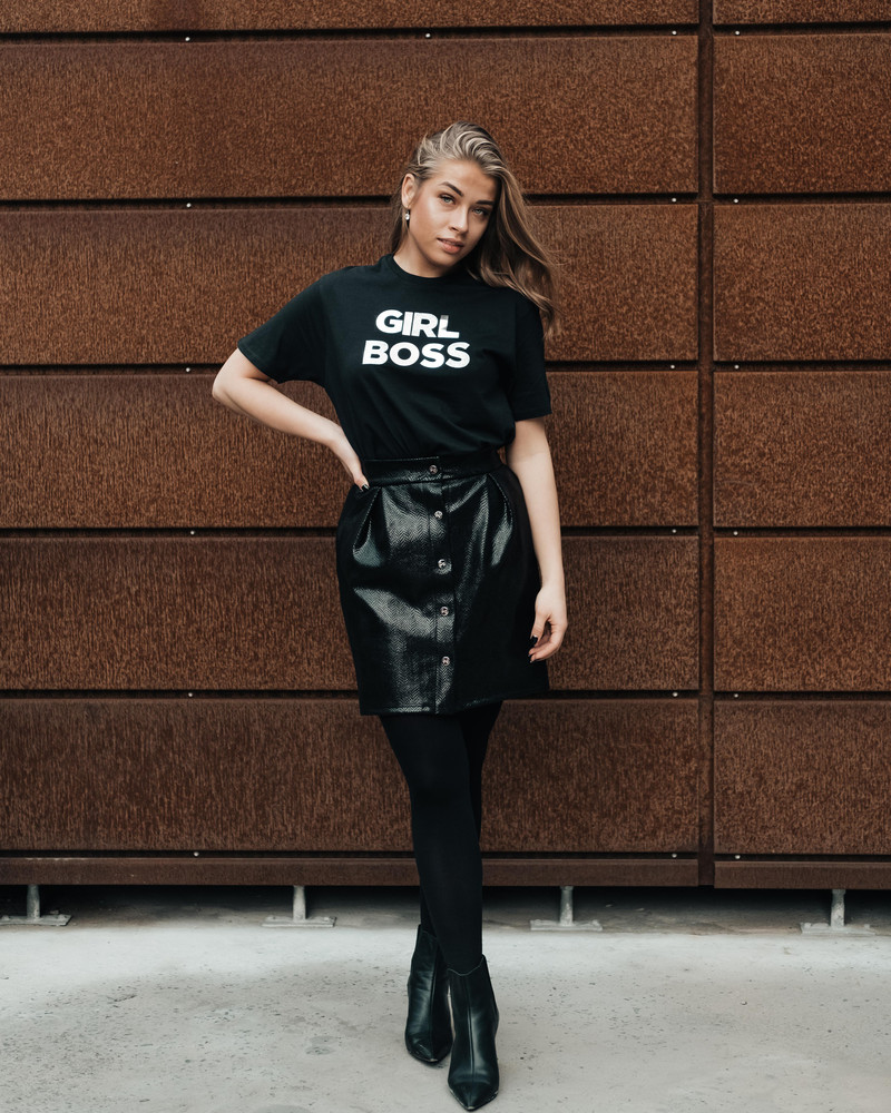 Silver Girl Boss black T-shirt