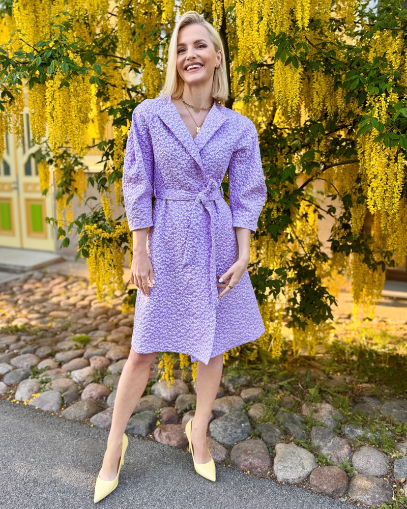 SKY MIDI DRESS JACQUARD LILAC