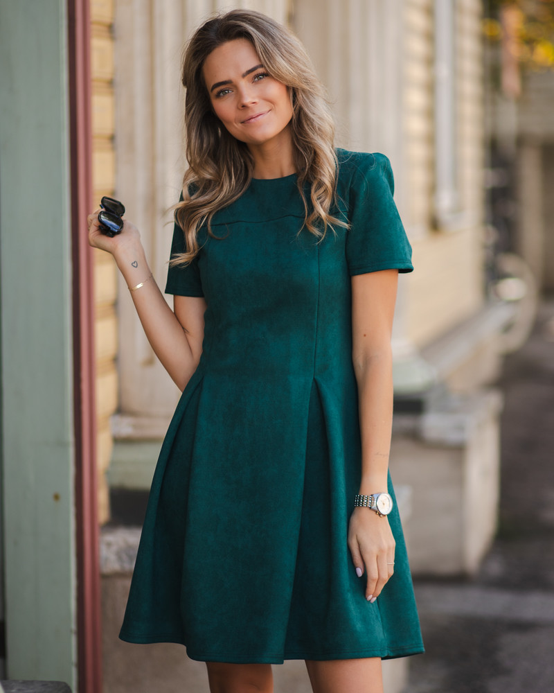 DOLL MINI DRESS SUEDE GREEN
