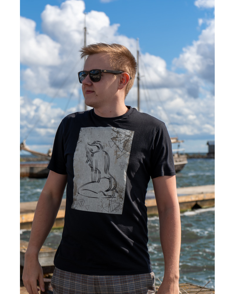 MYSTERIOUS WOMAN BLACK T-SHIRT FOR HIM