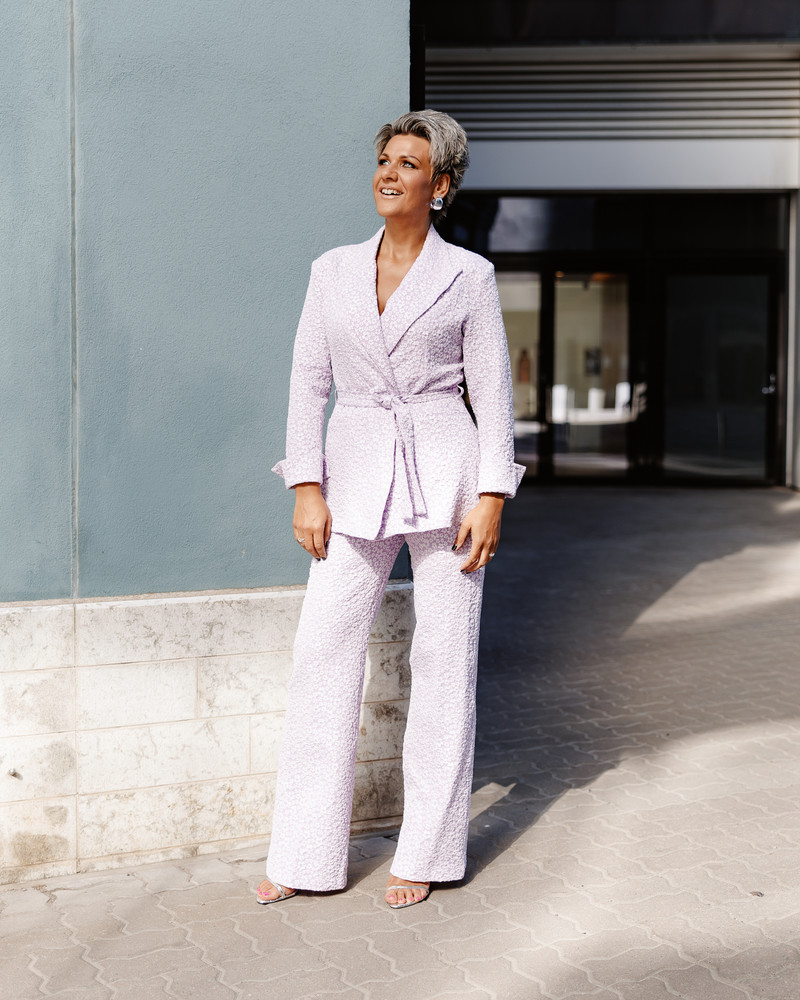 JACQUARD POWER SUIT LILAC JACKET