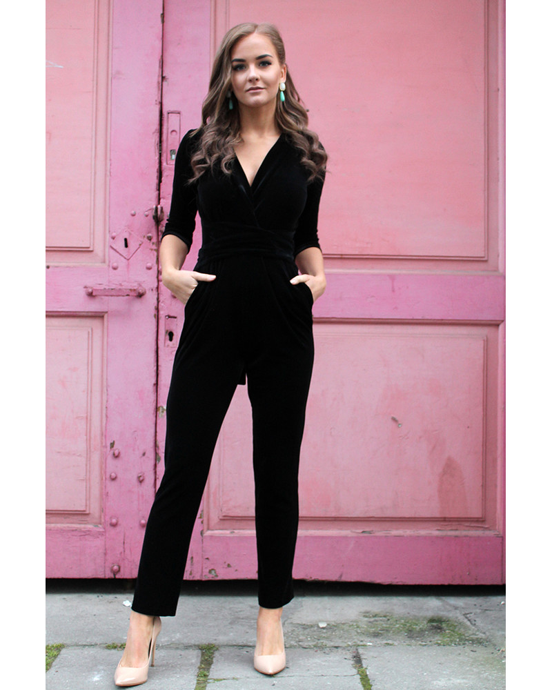 BLACK VELVET JUMPSUIT