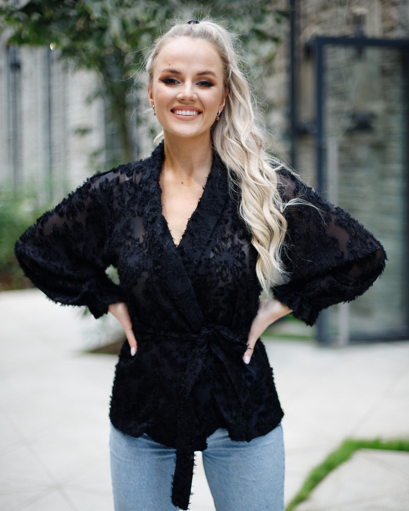 FRINGE JACKET FURRY BLACK
