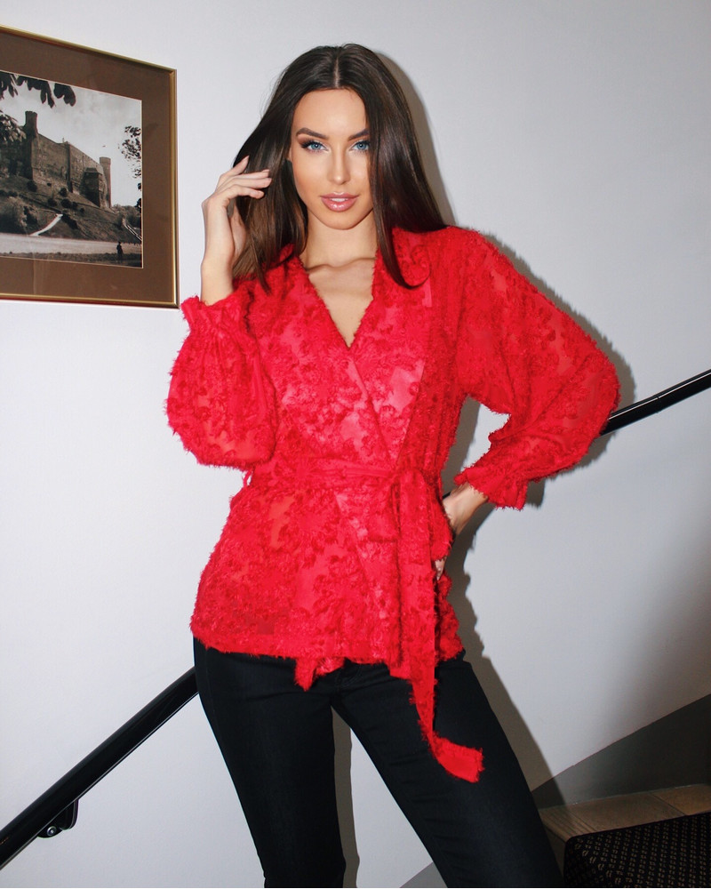 FRINGE JACKET RED