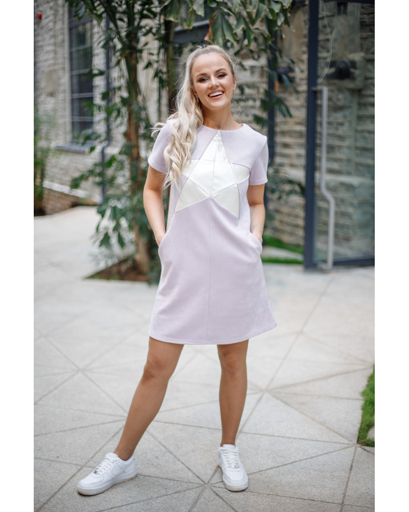 PEARL STAR DRESS SUEDE LILAC