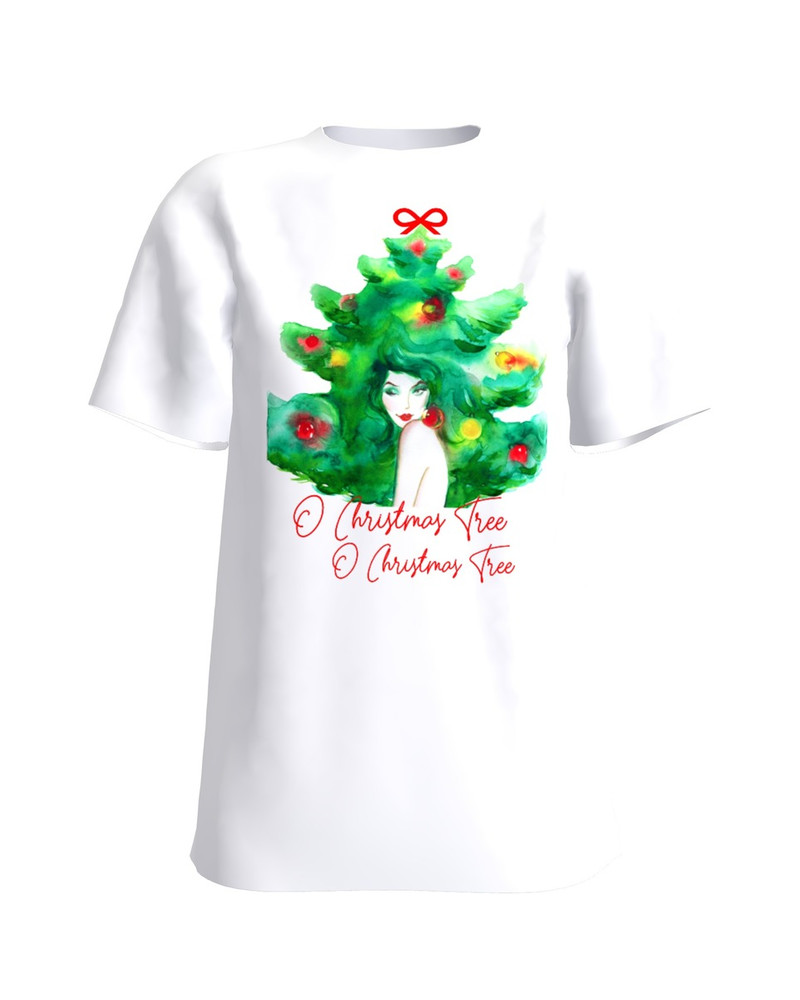 O CHRISTMAS TREE SLIM T-SHIRT WHITE