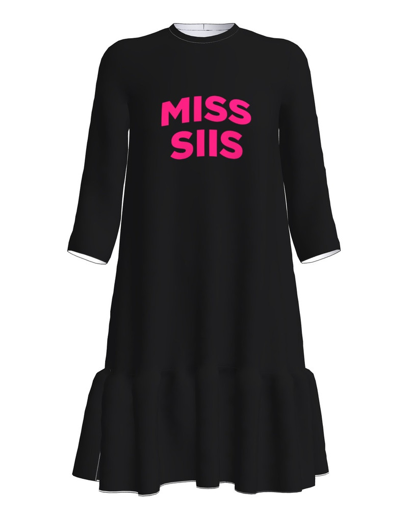 MISS SIIS FRILL DRESS BLACK