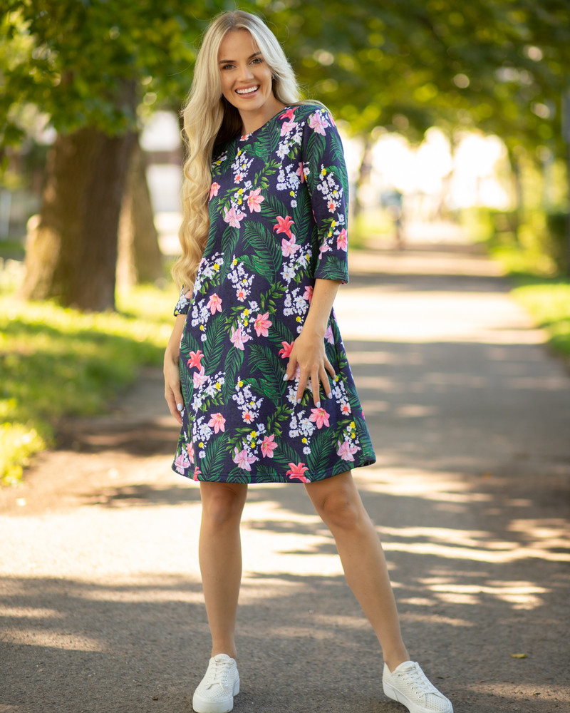 LILY QUARTER DRESS NAVY BLUE
