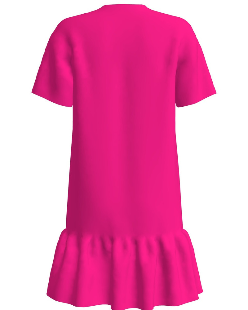 GIRL BOSS FRILL DRESS WHITE FUCHSIA