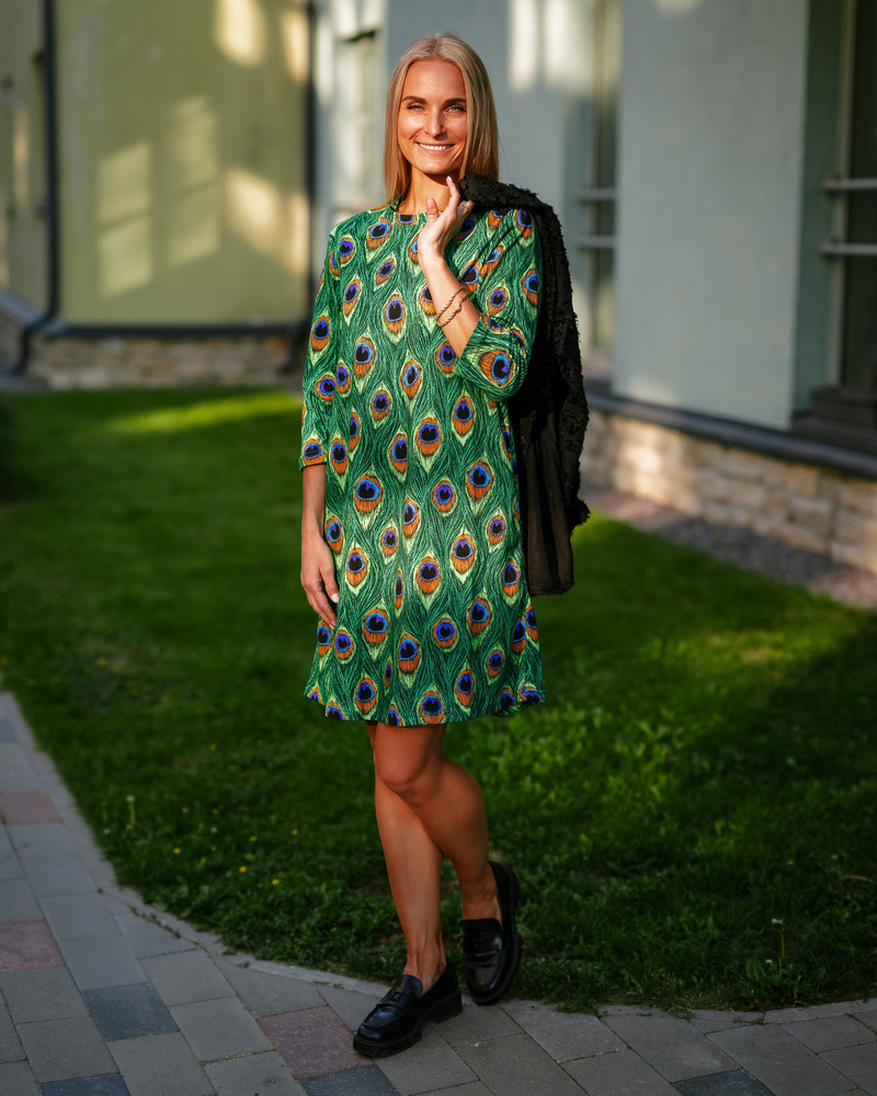 PEACOCK QUARTER DRESS GREEN