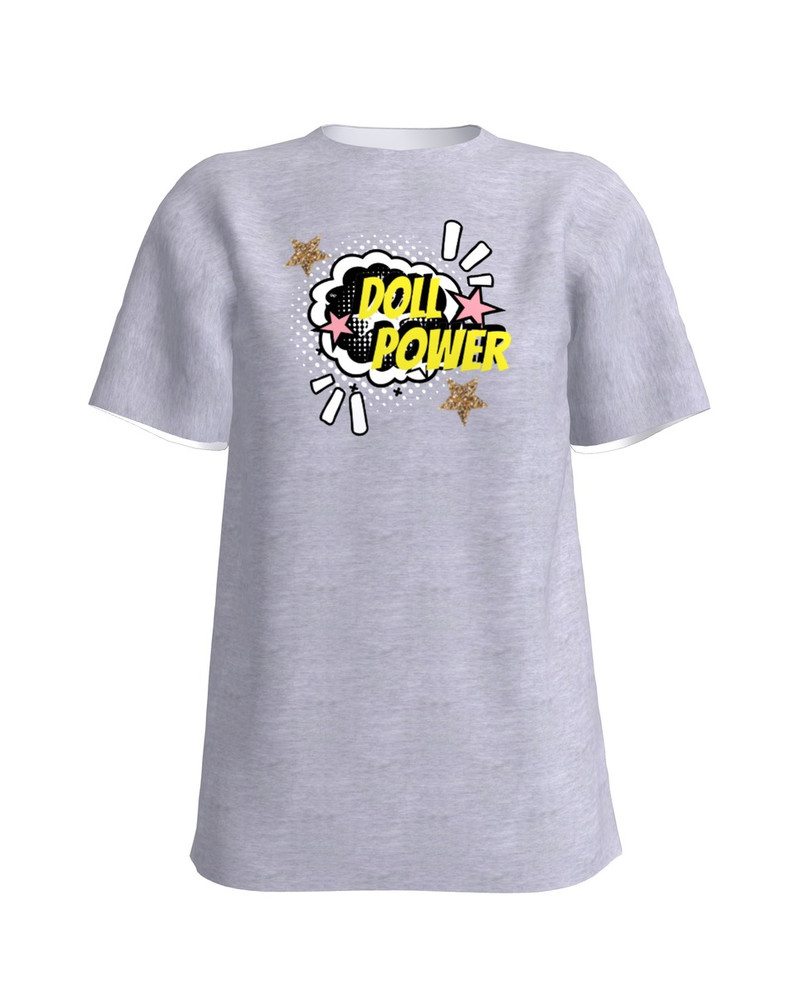 DOLL POWER SLIM T-SHIRT LIGHT GREY