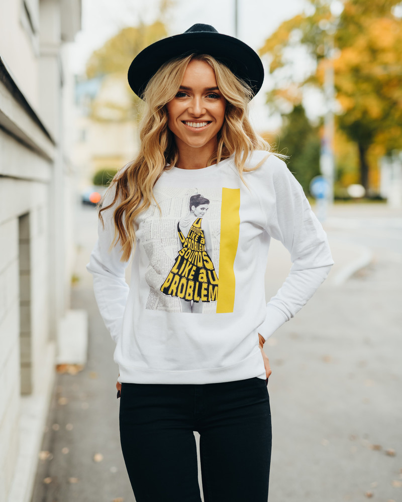 SOUNDS LIKE RAGLAN UNISEX SWEATSHIRT WHITE