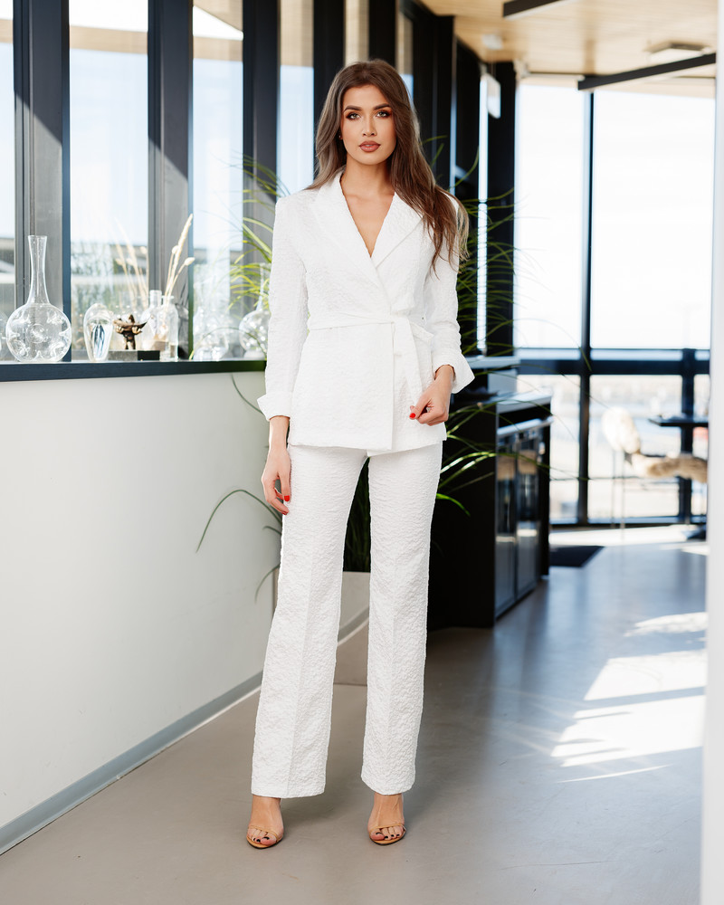 FLOWER POWER SUIT WHITE TROUSERS