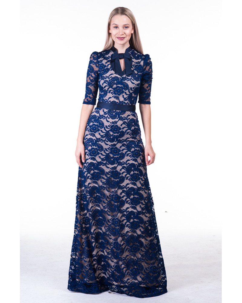 DOLLABLE MAXI DRESS LACE NAVY