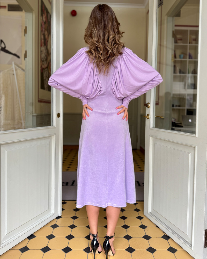 PARROT MIDI DRESS LILAC
