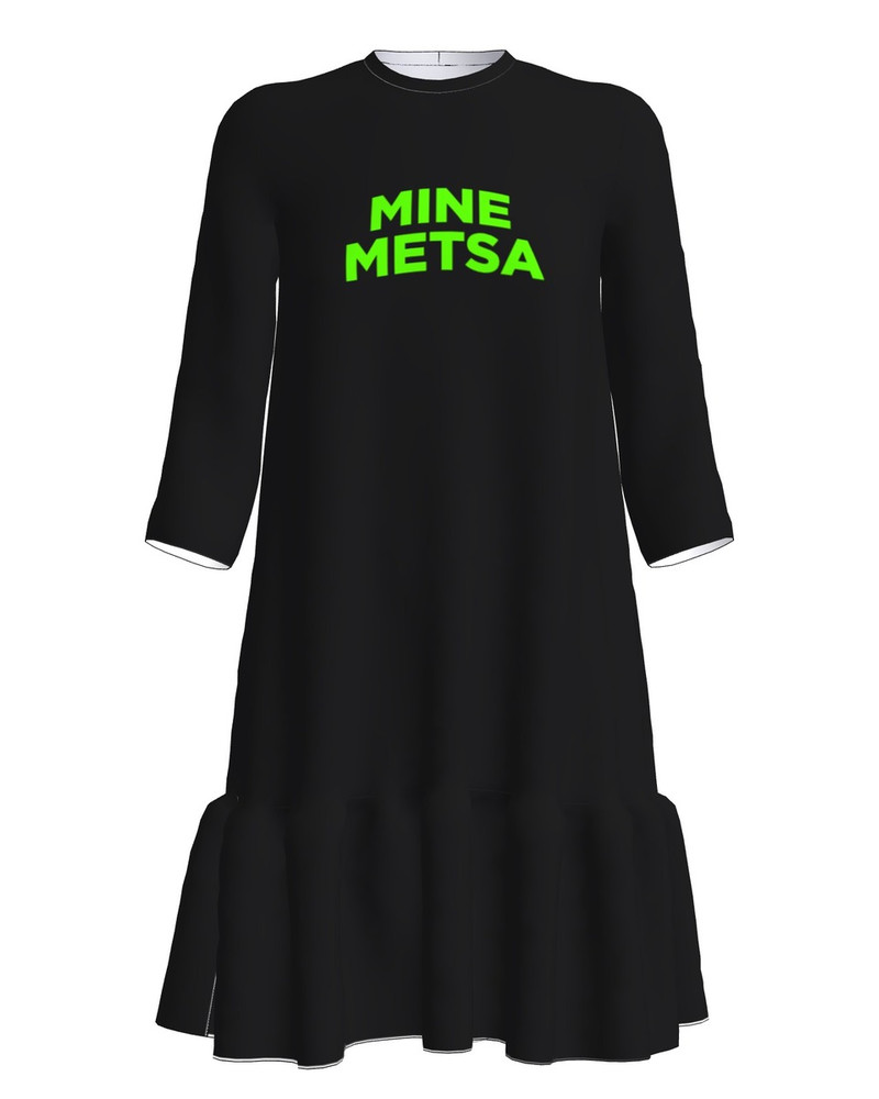 MINE METSA FRILL DRESS BLACK