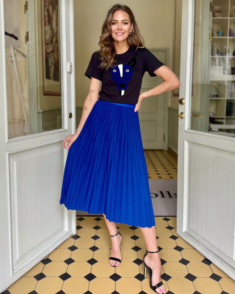 PLEATED MIDI SKIRT BLUE
