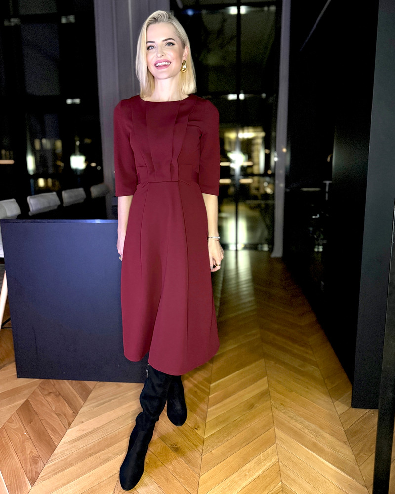 CLASSY MIDI DRESS BORDOUX