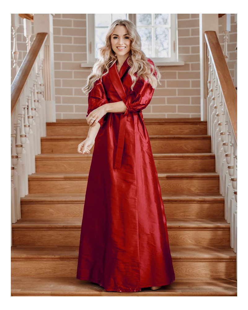 MOON MAXI SILK DRESS RED