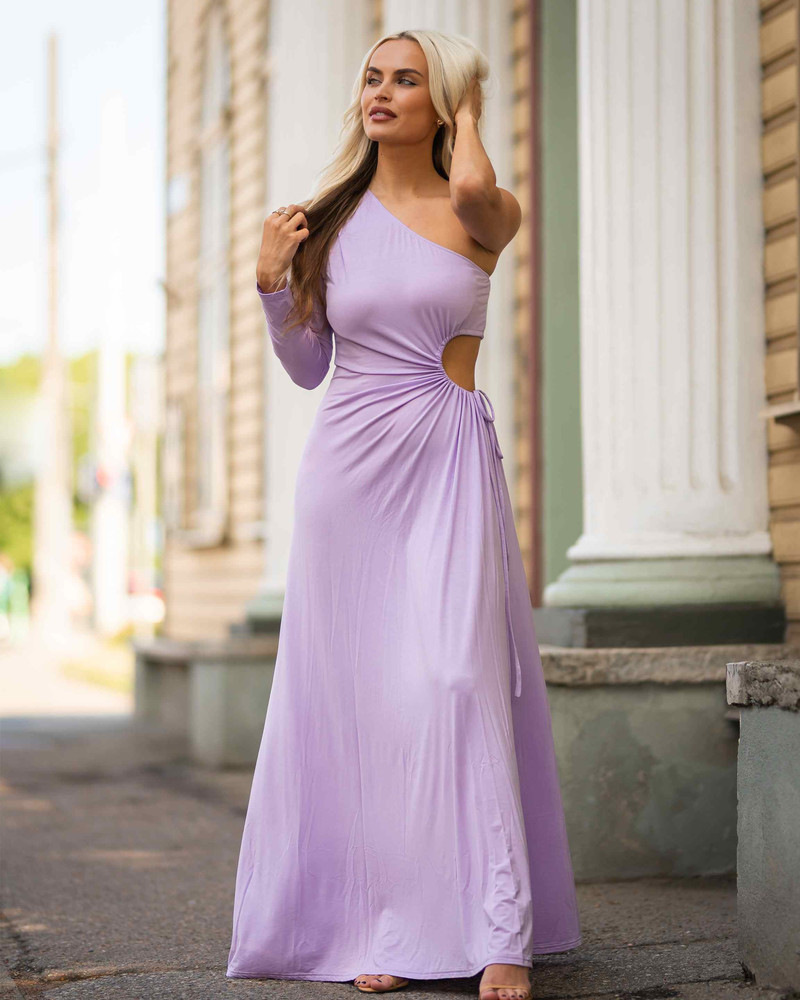 ILLUSION MAXI DRESS LILAC