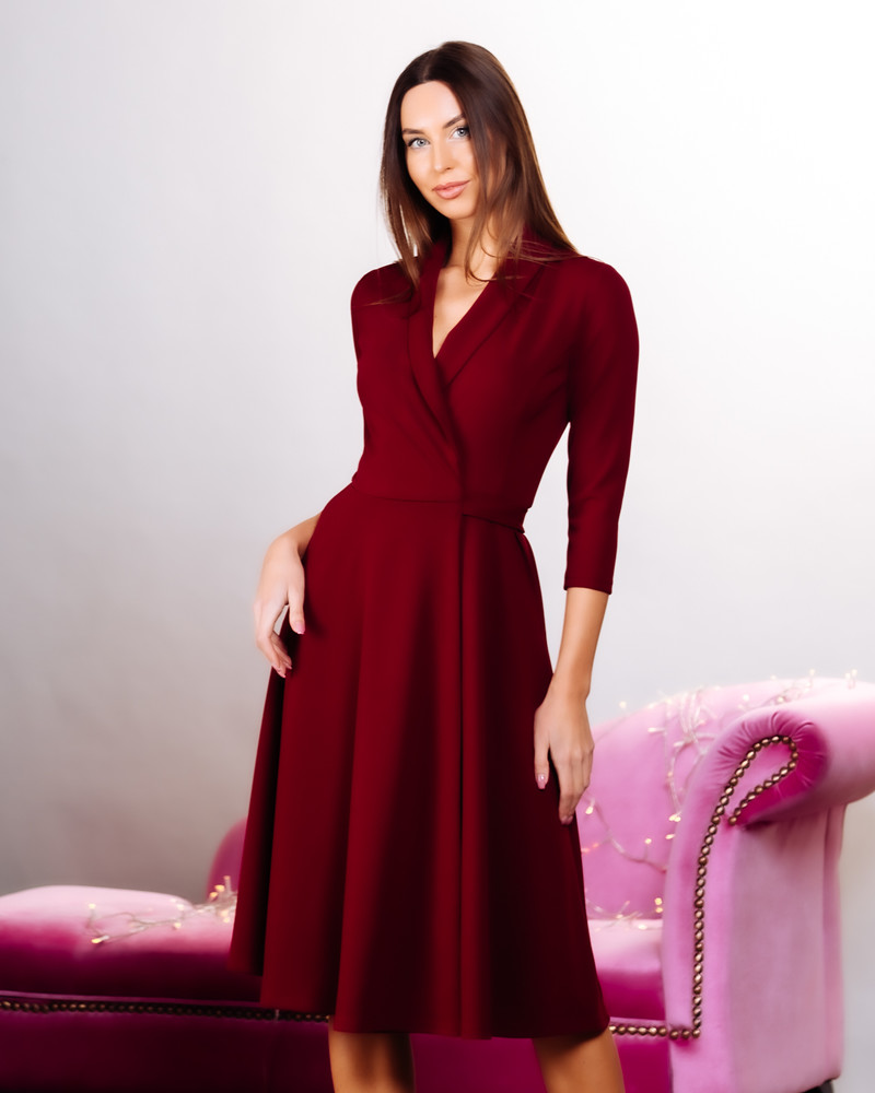 MOON MIDI DRESS BORDEAUX
