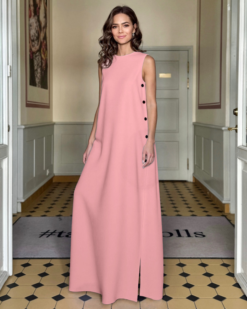 MINIMAL MAXI DRESS PEACH