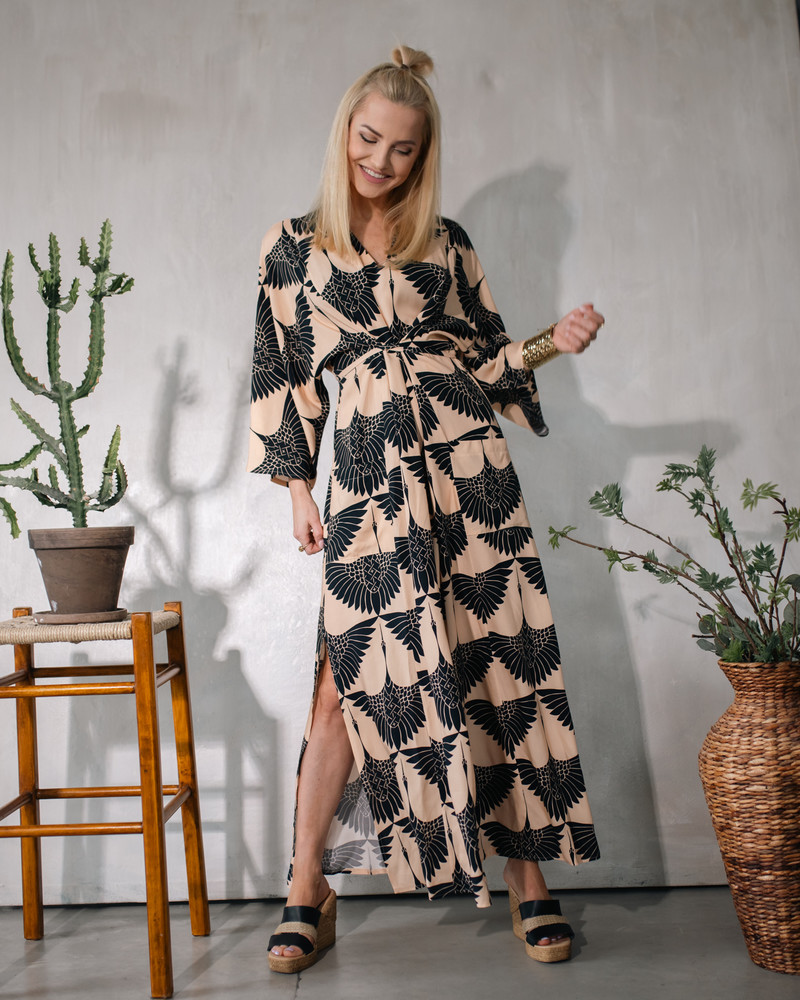 LETRIBE BOHO MAXI DRESS STORK