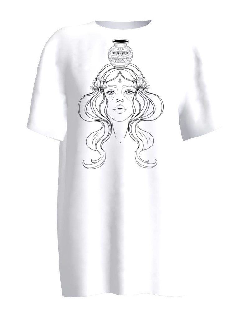 AQUARIUS OVERSIZE T-SHIRT WHITE