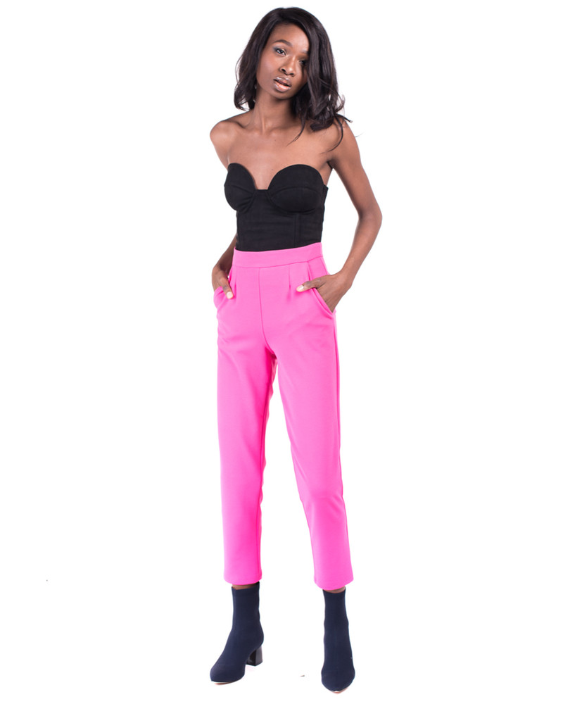 SKINNY TROUSERS NEON PINK