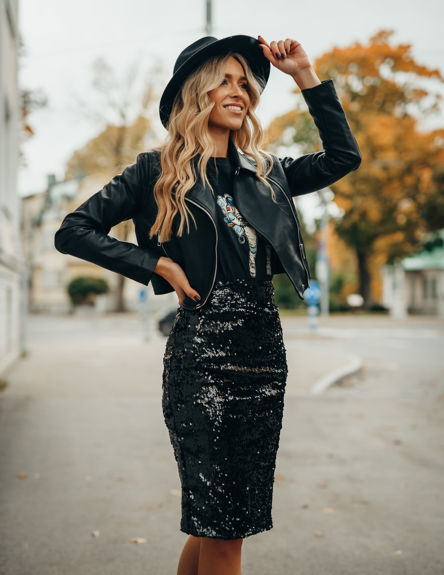 Sequin skirt clearance black jacket