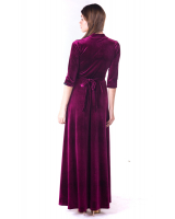 PURPLE ELEGANT VELVET MAXI DRESS