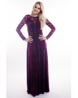 BORDEAUX LACE VELVET MAXI DRESS