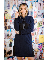 STAR HOODED KNIT OVERSIZE DRESS