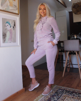 LIGHT PINK VELVET SWEATPANTS