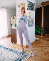 LIGHT PINK VELVET SWEATPANTS