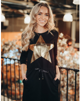 Black Golden Star Jumper dress