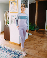 LIGHT PINK VELVET SWEATPANTS