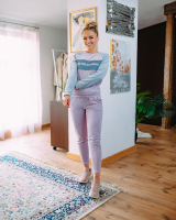LIGHT PINK VELVET SWEATPANTS