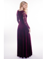 BORDEAUX LACE VELVET MAXI DRESS
