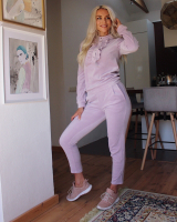 LIGHT PINK VELVET SWEATPANTS