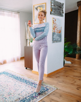 LIGHT PINK VELVET SWEATPANTS
