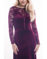 BORDEAUX LACE VELVET MAXI DRESS