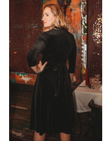 ELEGANT MIDI DRESS BLACK VELVET