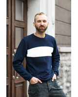 CUSTOM SLOGAN - DARKBLUE SWEATER