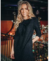 FRILL DRESS SHINY NAVY