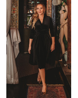ELEGANT MIDI DRESS BLACK VELVET