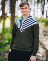 UNISEX ZIPPER SUEDE SWEATER FOR HIM GREEN