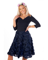 SET:BLUE FLOWER SKIRT+MIDNIGHT SHIRT