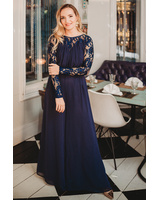 WIDE LEG JUMPSUIT NAVY BLUE LACE