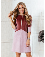 ZIPPER DRESS VELVET PINK